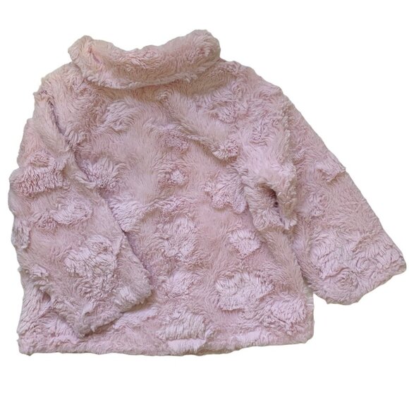 Mini Muffin Baby Girl Size 24 M Top Jacket Heart Buttons Soft Faux Fur Pink - Picture 2 of 7